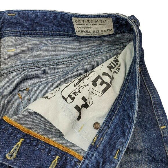 Diesel Larkee Relaxed Comfort Straight Denim Jeans Button Fly 31x30 Actual 32x27 - Picture 5 of 12